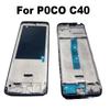 New For Xiaomi Poco C40 Middle Frame Front LCD Frame Bezel Back Housing Mid Plate 220333QPG