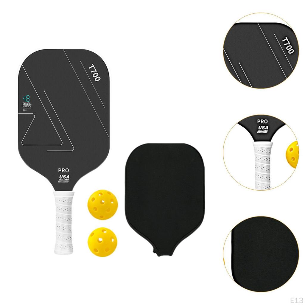 Carbon Fiber Pickleball Paddle Racquet for Outdoor Sports Men Women Exercise Rose Red