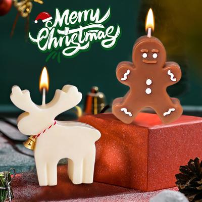 Stampi per candele in silicone natalizie, fiocchi di neve, alce, albero di Natale, fai da te, decorazioni per la casa, ornamenti artigianali, strumenti per la fabbricazione del sapone, regalo di Capodanno