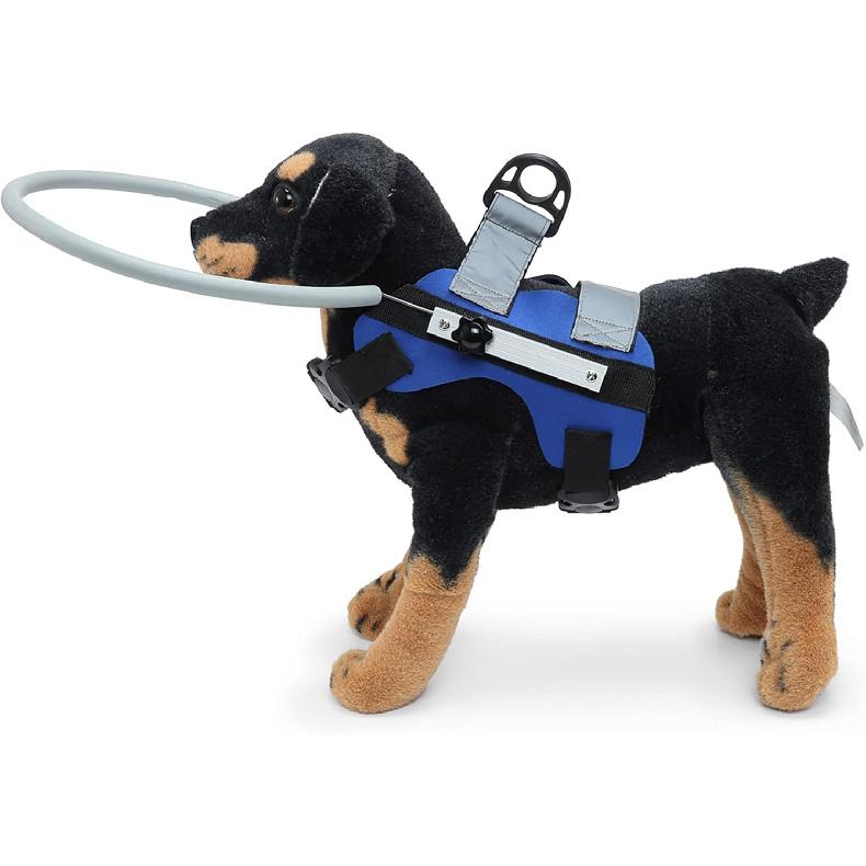 GabeFish Blind Dog Safety Gear, Anti-Collision Ring for Dogs, Reflective Bumper Collar Blue-Upgrade Small