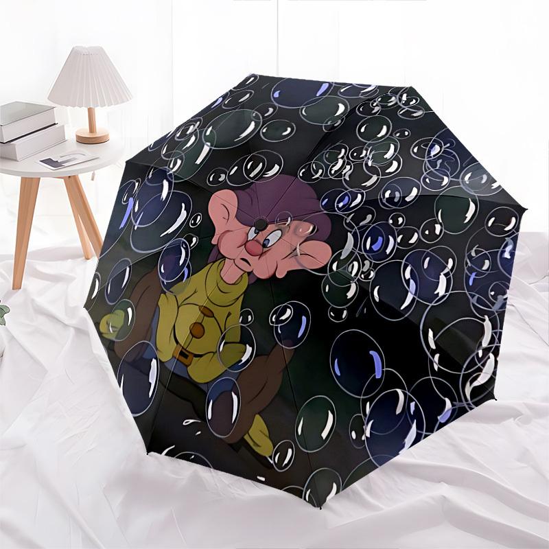 Bubbles, Dopey Themed Automatic Opening and Closing Umbrella, Brightly Colored 8-rib Portable Umbrella, Suitable for Men and Women, A Perfec
