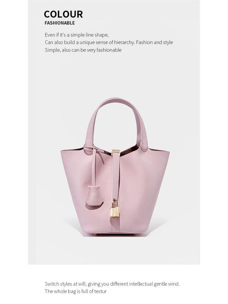 Women's Summer 2025 TOGO Cowhide Bucket Tote Bag