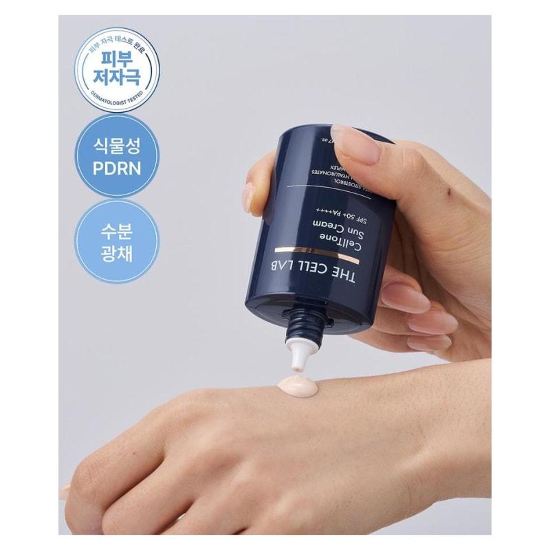 Dermatological cosmetics + 5 rapid soothing cooling packs free of charge. The Cell Lab PDRN Pine Cica Celltone Soothing Sunscreen 70g.