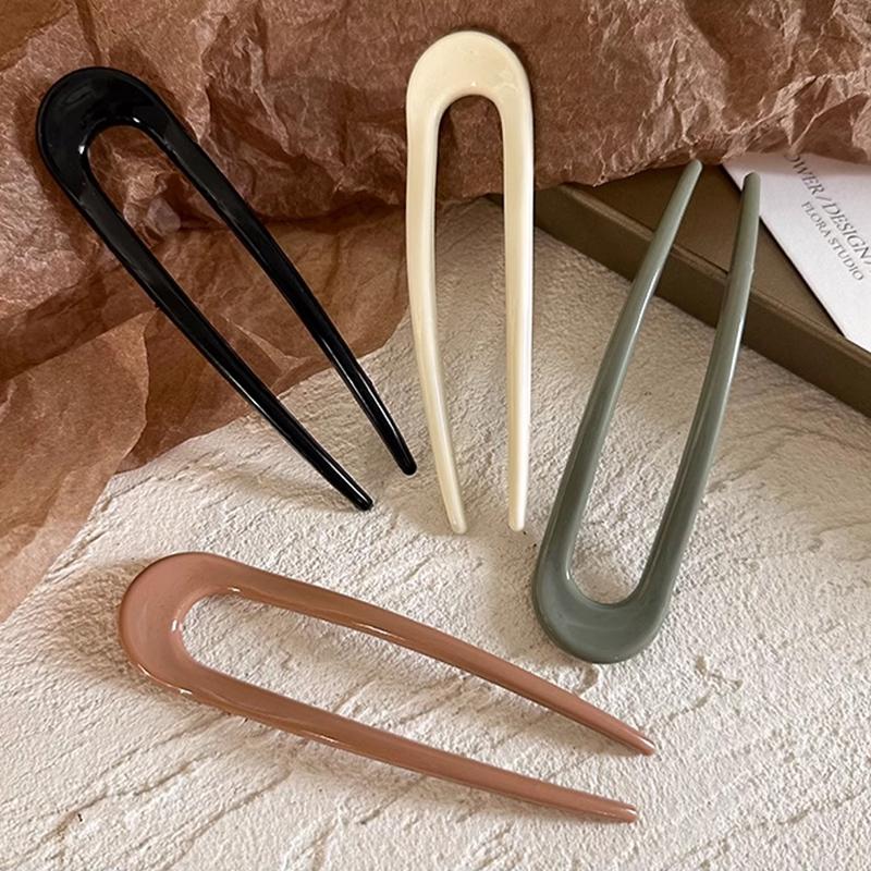 New U-Shaped Hair Fork New Hair Accessory Resin Hair Sticks Creative Design Hair Styling Tools Women Gifts