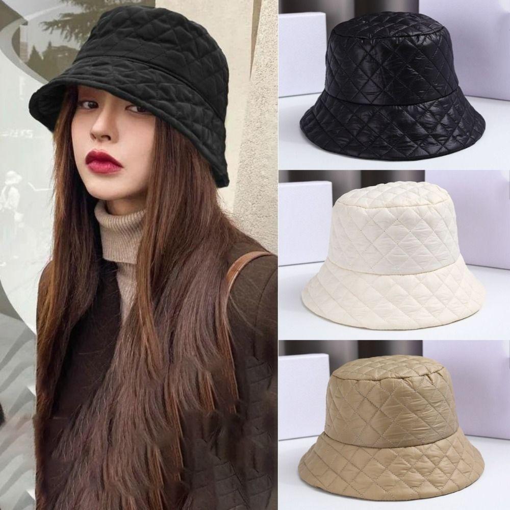 Warmth Basin Hat Waffle Bucket Hats Sweet Fisherman Hat  Women's
