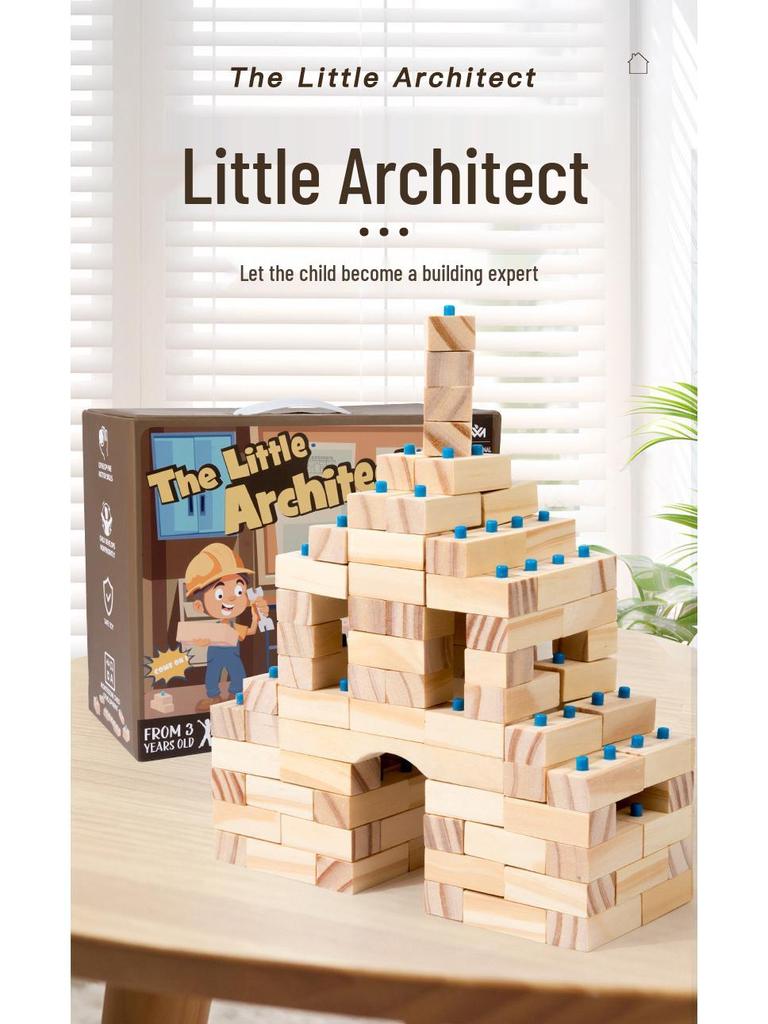 Educational Wooden Building Blocks for Kids – Creative Construction and Brain-Teasing Table Game