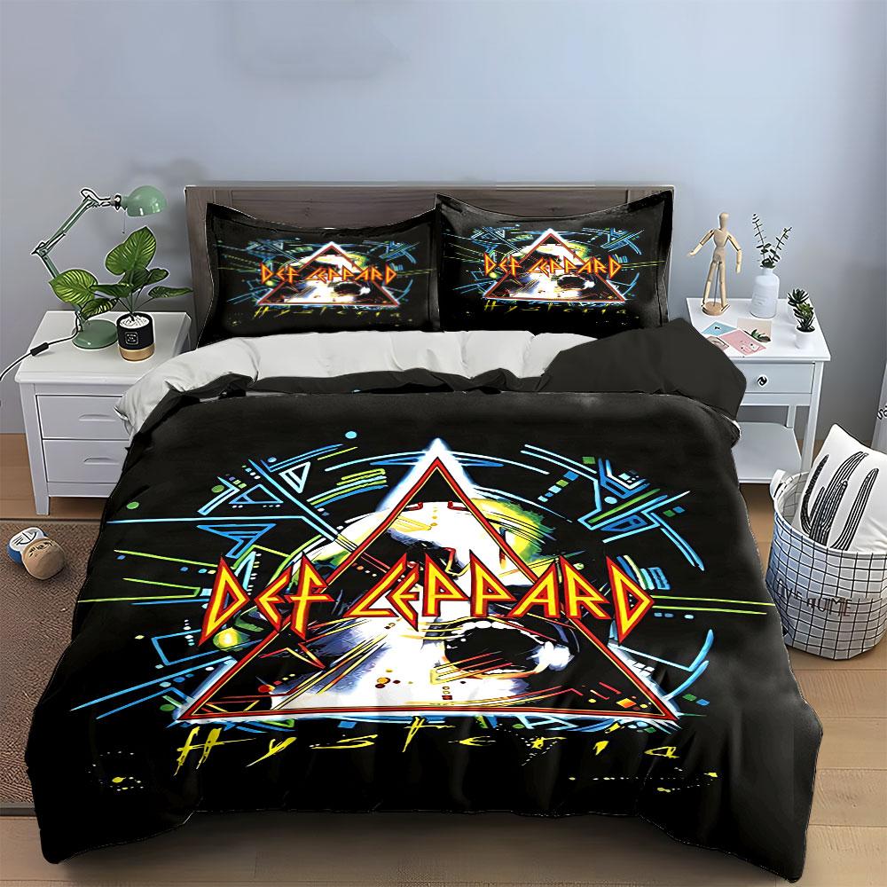 Def Leppard Copertina Album Biancheria da Letto Biancheria da Letto Set Copripiumino Copripiumino Federe  (1 * Copripiumino 2 * Federe, senza piumino)