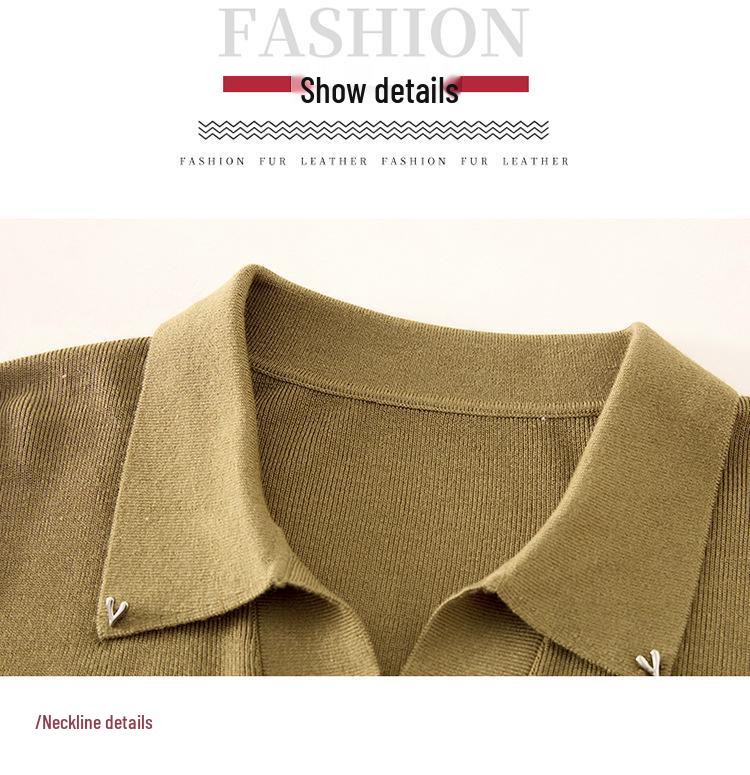 Stylish Spring/Autumn Long-Sleeve Wool Knitwear for Middle-Aged and Elderly Mothers