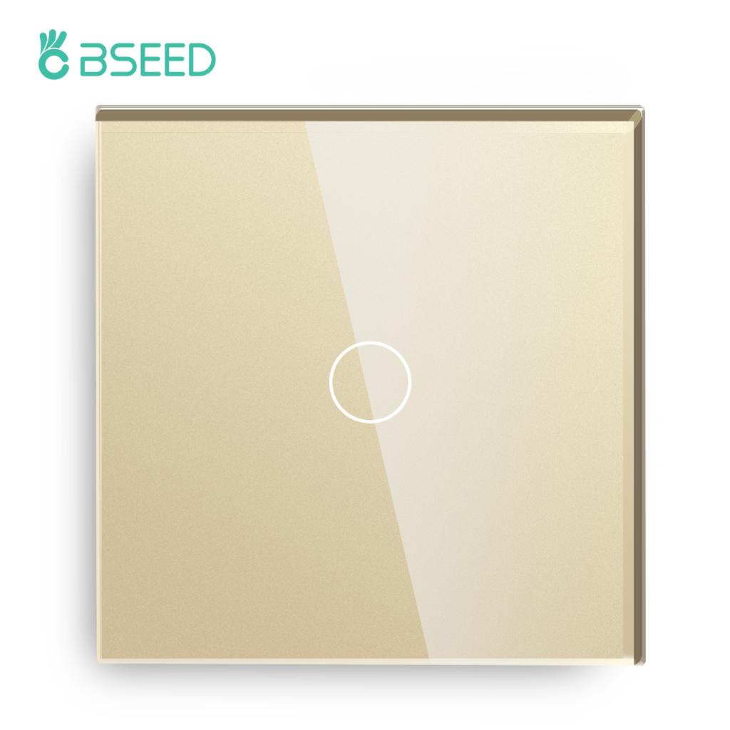 BSEED Interruptor de Parede Touch 1/2/3 Grupos 1/2/3 Vias Interruptores de Luz com Sensor Painel de Vidro Padrão UE Luz de Fundo Azul 220V