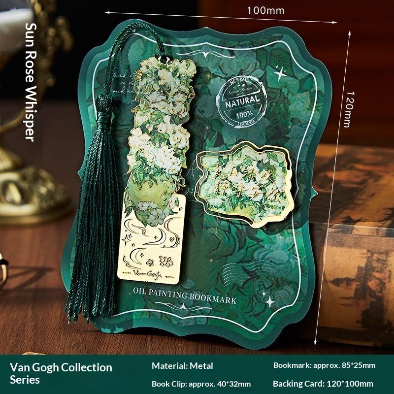 1/4Pcs Vintage Oil Painting Creative Metal Bookmark Bookmark Office School Supplies Funny Gift Stationery Items