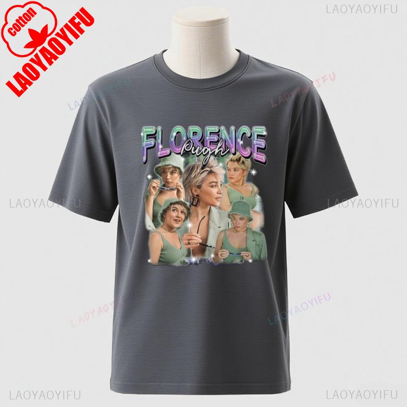 Florence Pugh Retro Bootleg TShirt Vintage 90s Style Collage Tee Celebrity Fan Merch A24 Movie Star Shirt Pop Culture Gift Tops S