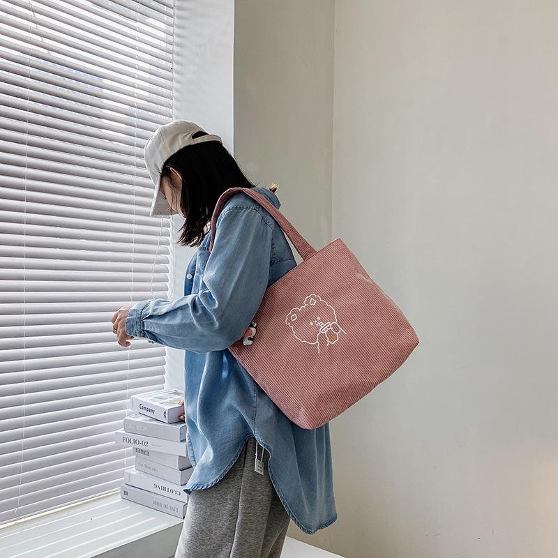 Corduroy women's bag 2 new shoulder bag casual simple handbag