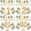 Grün Gold Geburtstagsparty Flagge Ballon Stecker Digitaler Aluminiumfolienballon Neujahrsdekorationsset