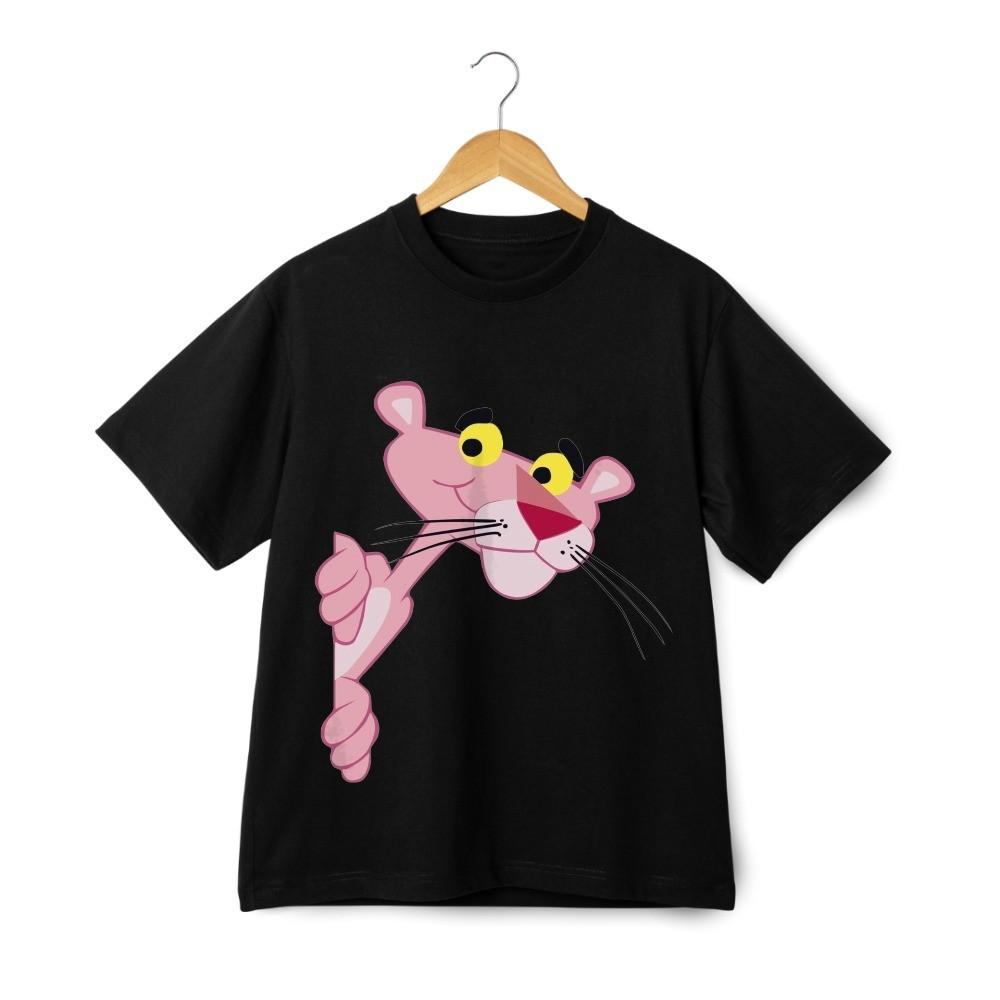 

Peeking Panther Cartoon Graphic T-Shirt - Funny Character Short Sleeve Tee XL