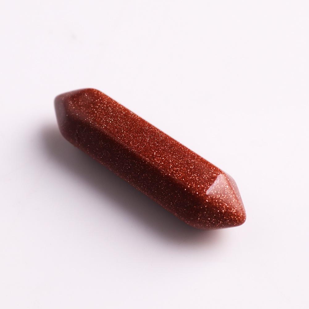 32x8mm Natural Crystal Hexagonal Bullet Pendant for Yoga Necklace