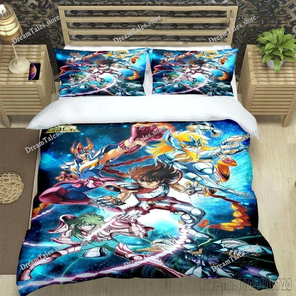 Saint Seiya 3D Duvet Cover Set HD Comforter Cover for Kids Bedding Sets Bedclothes Bedroom Decor Home Textileextile Luxury Gift7