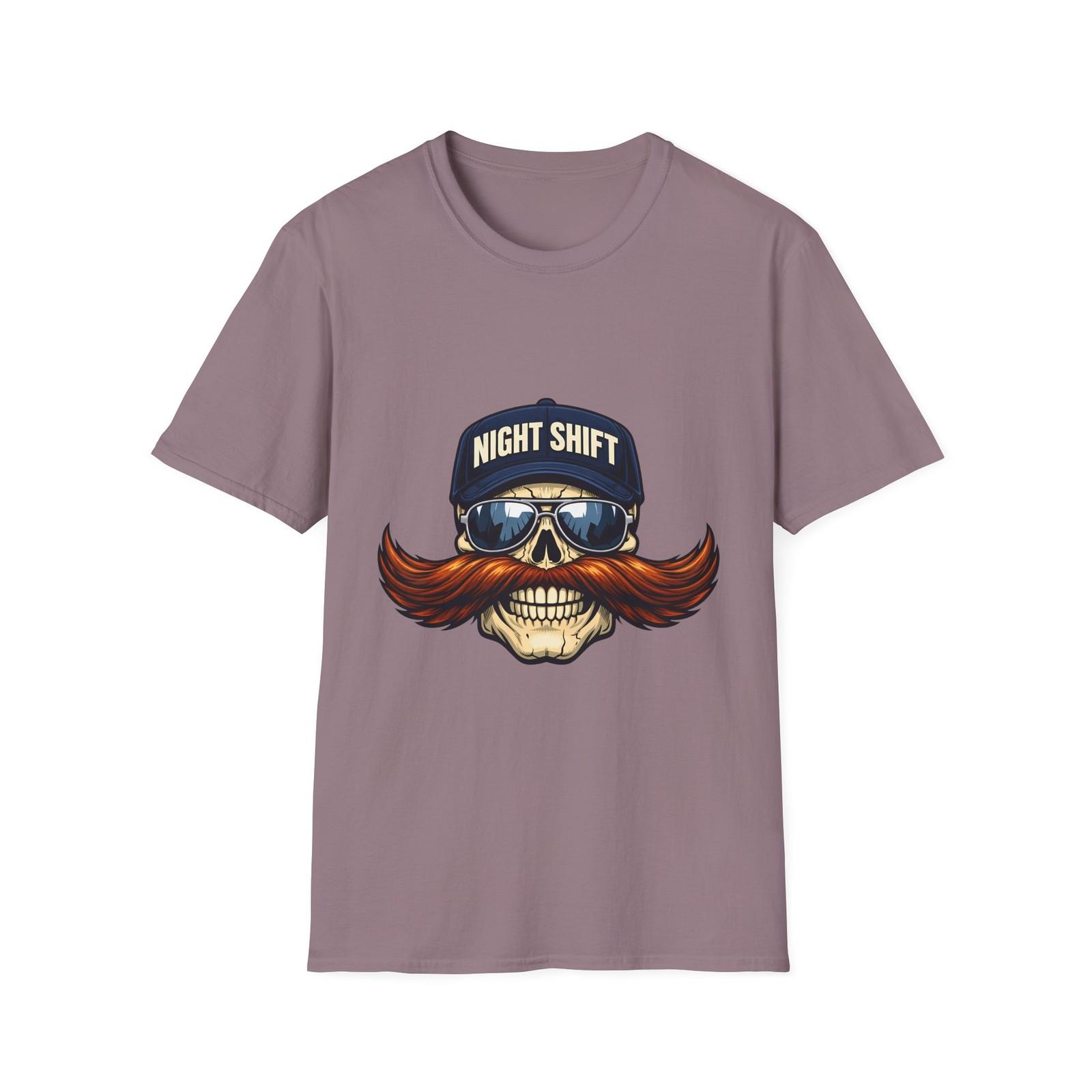 

Truck Driver Skull Night Trucker Mustache Sunglasses Unisex Softstyle T-Shirt 5XL різнокольоровий