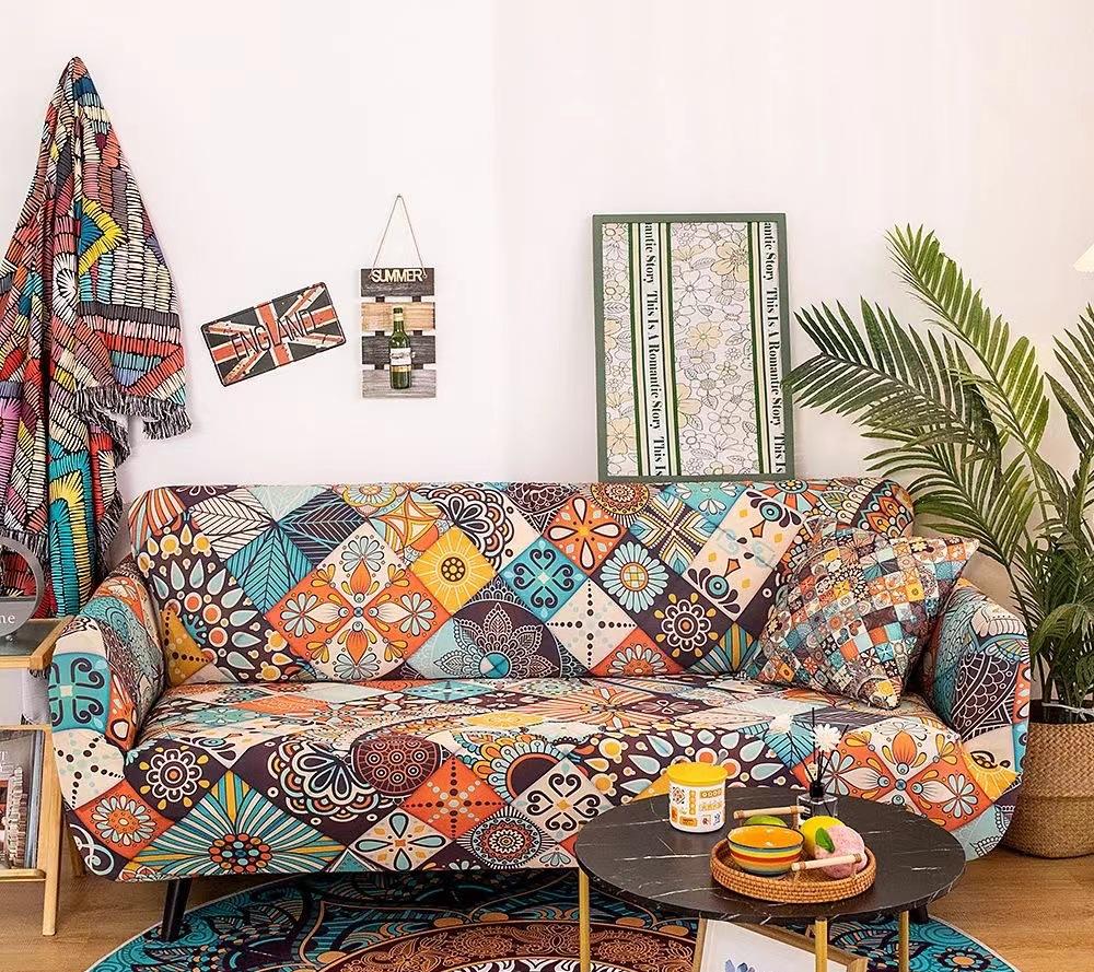 Geometry Plaid Sofa Cover Slipcovers Stretch Sofa Covers for Living Room Elastic Couch Chair Cover Sofa Towel 1/2/3/4-seater