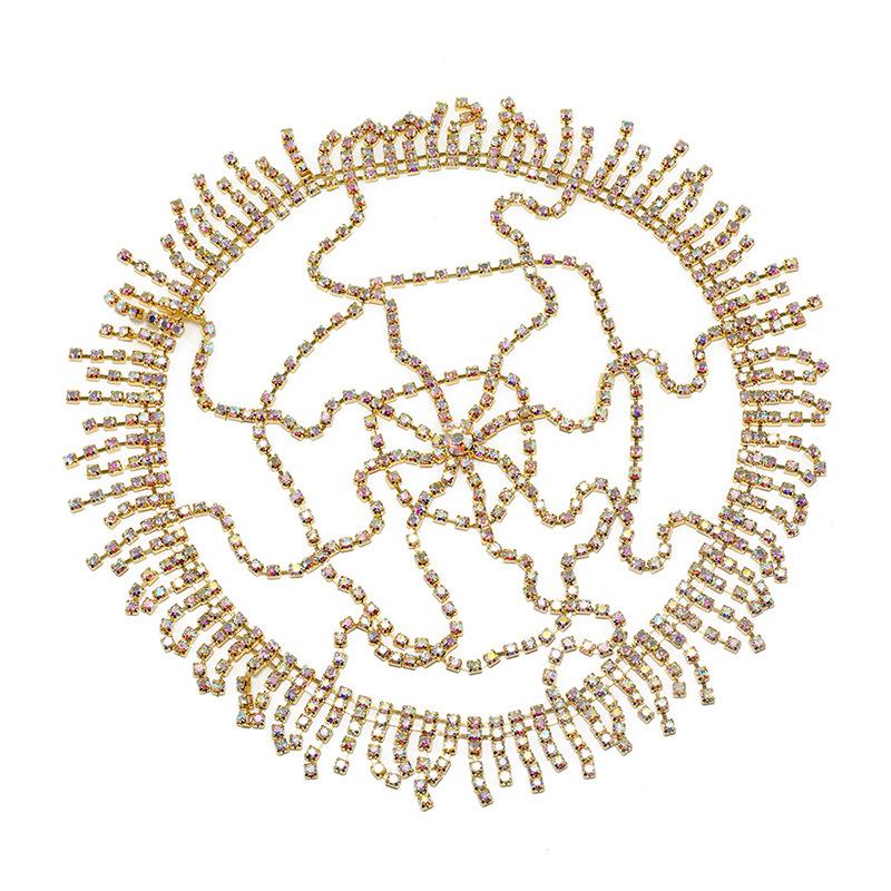 Accesorii de păr la modă, accesoriu de păr personalizat cu franjuri din plasă cu strasuri pentru femei, bijuterii versatile la modă pentru podium de modă