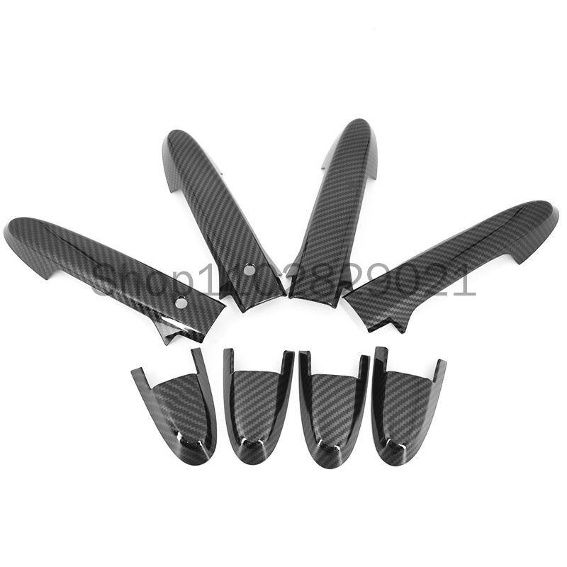 Carbon Fiber Chrome Car Side Door Handle Cover Sticker Styling Accessories For Honda Fit Jazz 2014-2020 2019 2018 2017 2016 2015