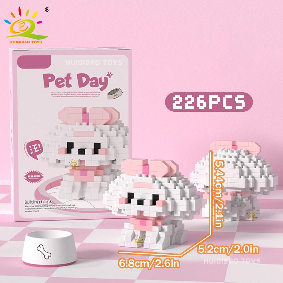 MINI Working Cat Pet Dog Micro Model Building Block Set Kids City Cartoon Animal Diamond Bricks Educational Toys Adult