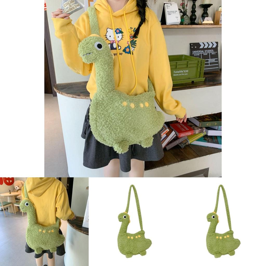 Dinosaur Plush Toy Shoulder Bag For Kids Casual Use With Polyester Material And Soft Design