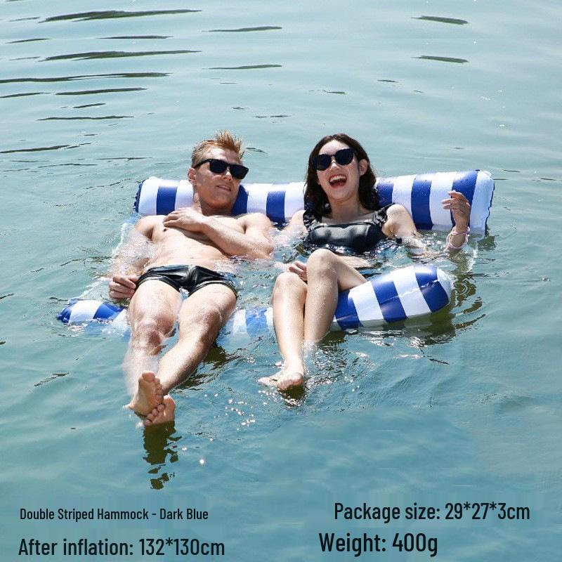 Tumbona Flotante Inflable Plegable Transfronteriza con Respaldo y Malla