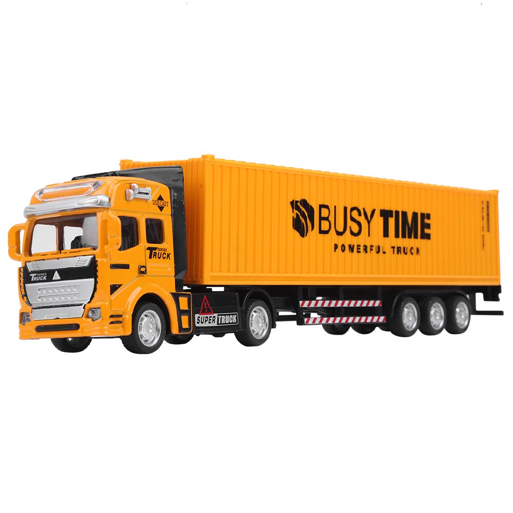 1:48 Container Truck Toy, Construction Truck Model Toy, Kids Collection Christmas Gift Birthday Gift Yellow, Cargo Truck