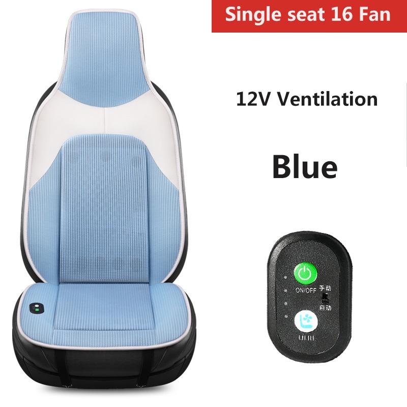 Car Ventilation Massage Seat Cushion Summer Breathable Cooling Seat Cushion 16 Fan Blowing Cooling Pad 12/24V Universal Seat Mat