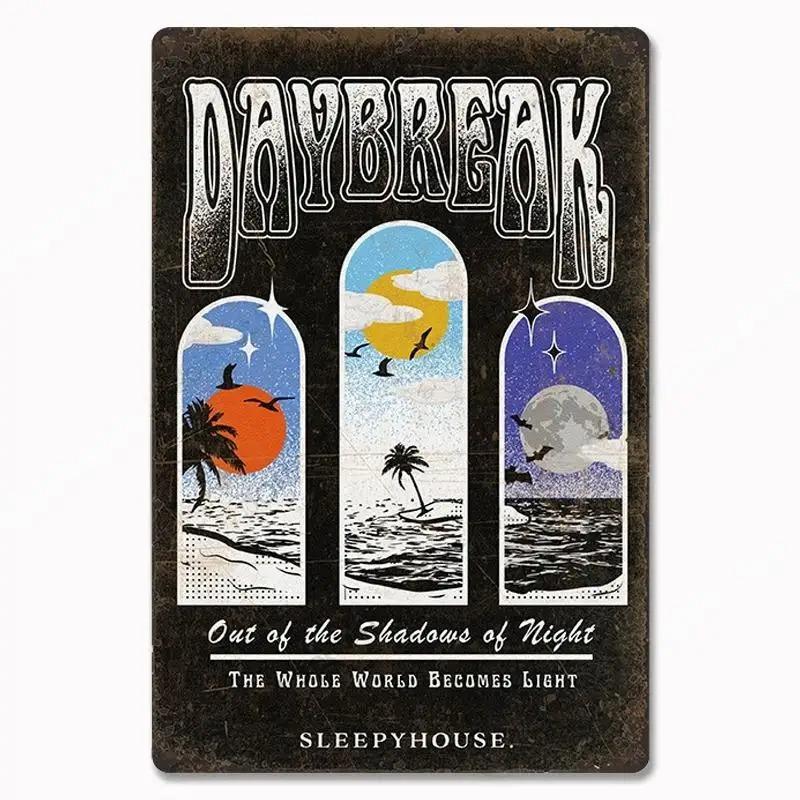 Vintage Metal Tin Signs Poster Hawaii Beach Party Poster Surfing Paradise for Beach Bar Cafe Club Home Room Wall Decor