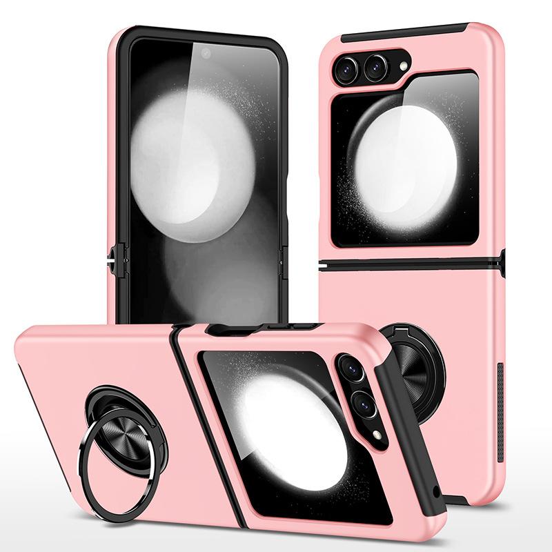 Folding Phone Case Solid Color Retro Bracket Magnetic Phone Case for ZFLIP7 for Samsung Phone Case
