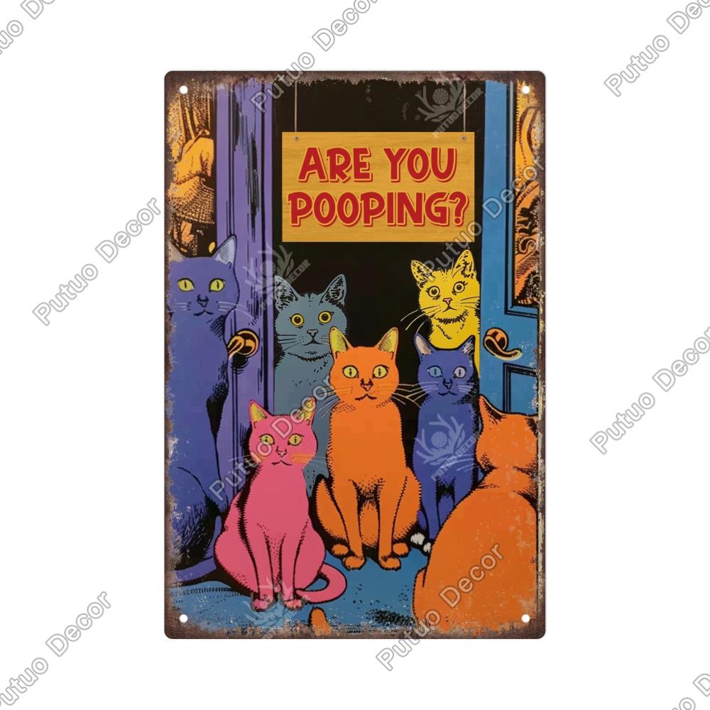 Putuo Decor Vintage Metal Tin Sign x Inches Durable Wall Art for Toilet Retro Metal Plaque for Home Decor Unique Wall Decoration