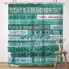 Inspirational Quote Shower Curtain Bible Verse Motivational Quote Bath Curtain Ink Paint Pink Teal Marble Abstract Bathtub Decor