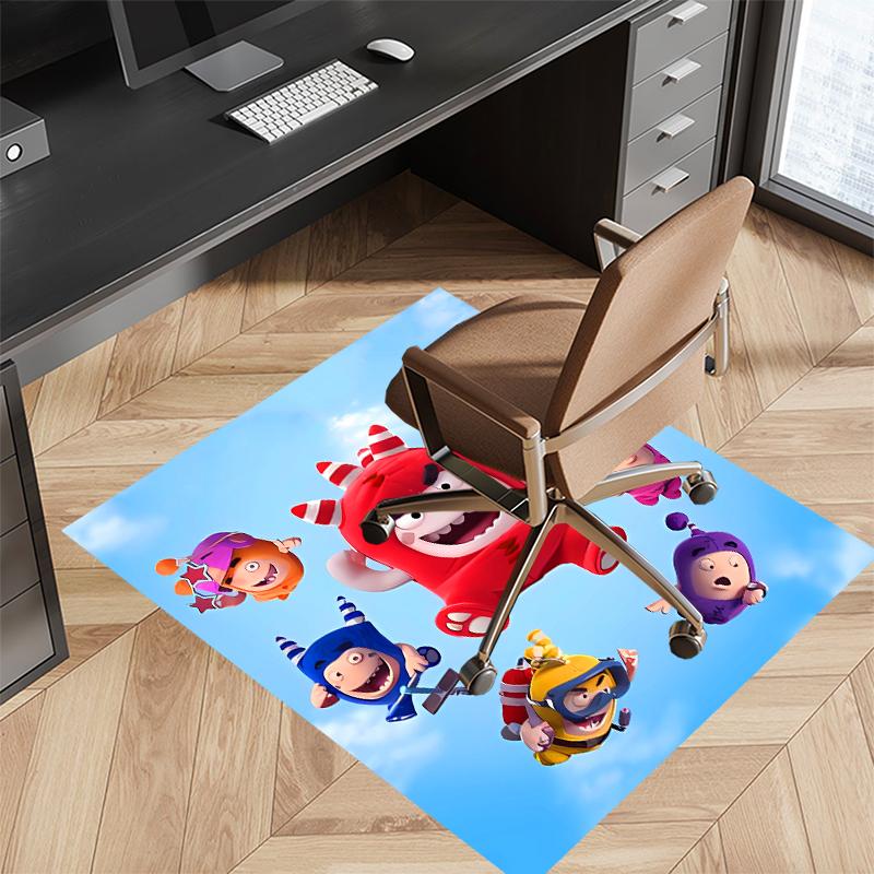 1pz Tappeto Area con Stampa Oddbods - Morbido, Lavabile, Antiscivolo, Tappeto Decorativo da Interno per Sedie da Ufficio, Soggiorno, Ufficio in Casa