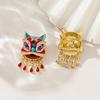 Brooch Sparkling Rhinestones Inlaid Waking Lion Design Pin Glossy Fade-Resistant Finish Coats Sweaters Scarves Handbags Hats Badge
