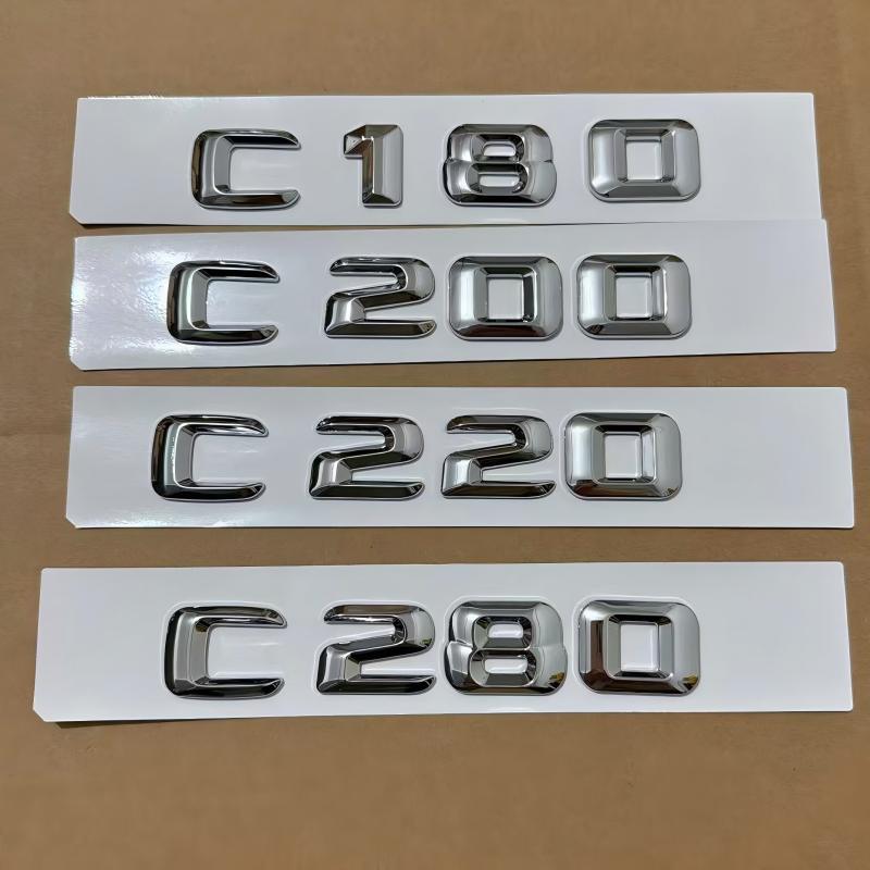 1x 3D ABS Chrom Emblem für MB Auto Heckklappen Emblem NGJM5 Schriftzug C180 C200 C220 C280 W205 W204 Zubehör