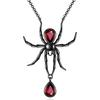Gothic Style Black Spider Pendant Necklace For Women Fashionable Statement Jewelry