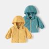 Boys Outdoor Jacket Spring 2026 New Hooded Zip Up Windbreaker for Toddler Kids Casual Coat Waterproof Lightweight