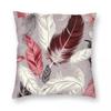 Feathers Burgundy Blush Ivory Square Pillowcase Polyester Linen Velvet Pattern Zip Decor Pillow Case Home Cushion Cover