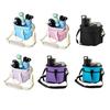 Family Size 4-Compartment Drink Bag with Adjustable Strap Multiple Tumbler Carrier Caddy Outdoor Hiking Walking Insulated Beverage Holder