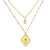 Stainless Steel Sun And Moon Double Layer Stacked Wearing Double Layer Devil'S Eye Snake Necklace Electroplating 18K Real Gold Color Retention