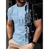 Retro Men's T-shirt 3D Retro Printed Short Sleeved Striped Top Fashionable Oil T-shirt Men's Summer T-shirt Oversized T-shirt