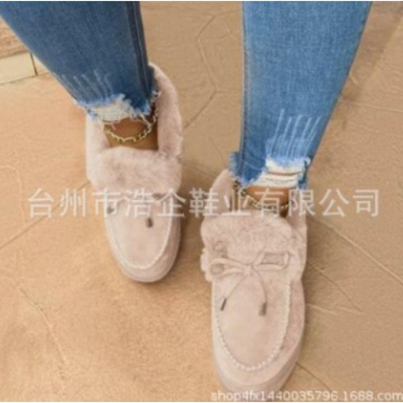 velvet cotton shoes women's warm snow boots Doudou shoes winter bag shoe seam thick sole large size round head thickened