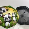 1PC Panda Bamboo Automatic Open/Close Umbrella with Windproof, 8-Rib Sturdy Canopy, Durable Ribs, Fashionable Design1311A