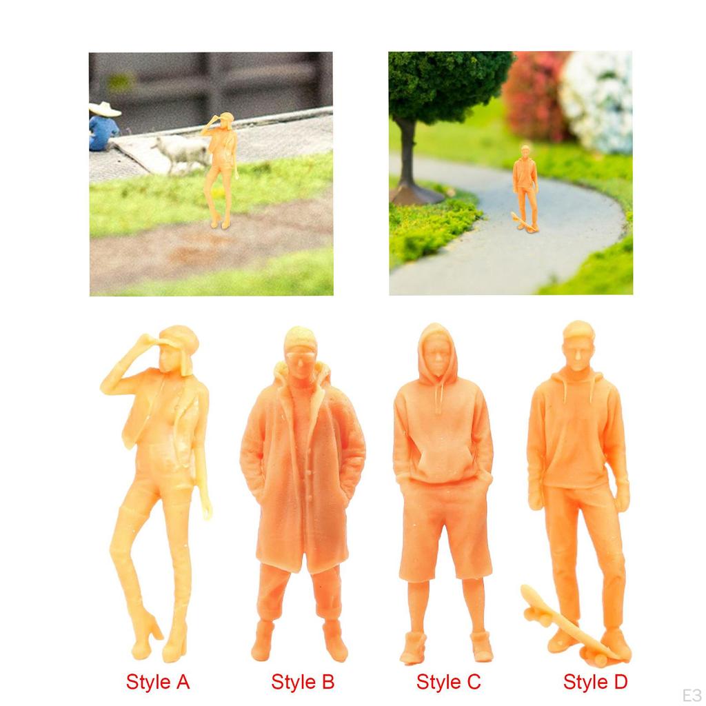 1/64 Scale Figures for Miniature Scenes, Tiny People Resin Models Diorama and Garden