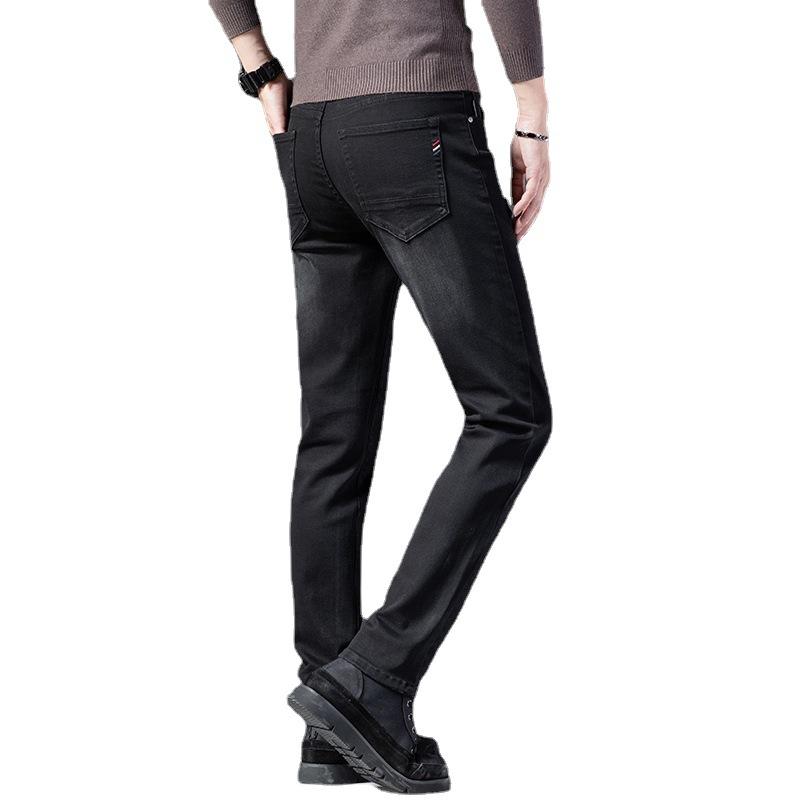 Spring New Jeans Men's Trend Elastic Men's Spring and Autumn Models Slim Straight Summer Casual Long Trousers Loose