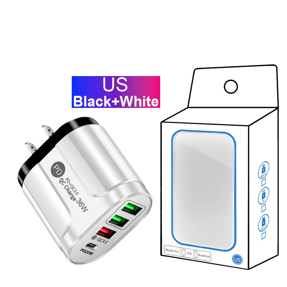 US/EU/UK 20W Fast Charging Phone Charger with USB & PD Ports
