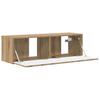 TV Wall Cabinet Rustic Oak Finish 98 x 31 x 29.5 cm