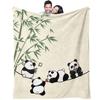 Panda Bamboo Print Blanket Flannel Blanket Throw Blanket Warm Blanket Gift Blanket Adult Guest Room Soft Bed Wrap