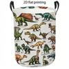 1pc Laundry Basket, Dinosaur Pattern Dirty Clothes Hamper, Large Capacity Fabric Storage Organizer, Foldable Storage Bin with Reinforced Handles, Rela
